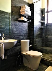 贝鲁沃勒阿瑞娜酒店的一间带卫生间和水槽的浴室