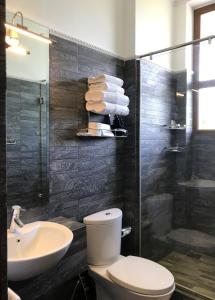 贝鲁沃勒阿瑞娜酒店的一间带卫生间和水槽的浴室