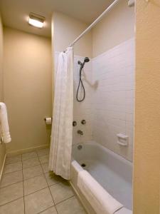 新布朗费尔斯Schmitz Bed & Breakfast的设有带浴缸和淋浴的浴室。