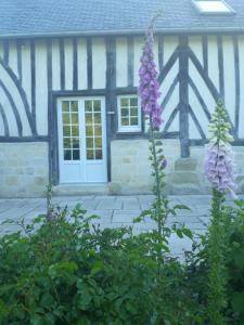 Cheffreville-TonnencourtGîte 'les matins calmes '的前面有紫色花的房屋