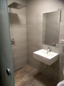 萨尔察赫河畔戈灵托仁纳霍夫酒店的一间带水槽和镜子的浴室