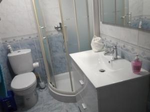MeloGoverno's House的浴室配有卫生间、盥洗盆和淋浴。
