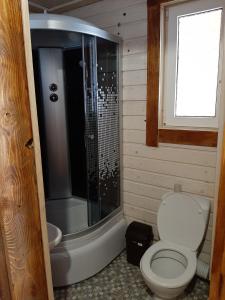 IltsiКУЛУАР/ KULUAR的浴室配有白色卫生间和淋浴。