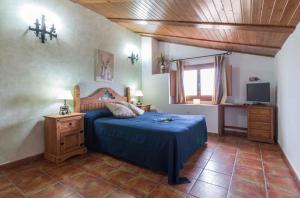 塔韦尔诺Complejo Rural Sol de Taberno的一间卧室配有一张床和一台电视