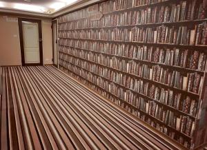 高雄Sanduo Hotel的藏有书的图书馆