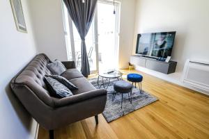 扎达尔Luce Gold Apartment的带沙发和电视的客厅