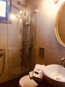 美特索文奥林匹克酒店的一间带水槽和淋浴的浴室
