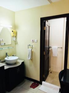 达累斯萨拉姆城市玫瑰公寓酒店的一间带水槽和镜子的浴室
