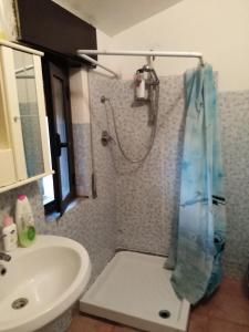拉默齐亚泰尔默Casa Vacanze paradiso的带淋浴和盥洗盆的浴室