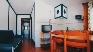 赞布热拉-杜马尔Camping Villa Park Zambujeira do Mar的带沙发和电视的客厅