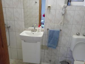 比哈奇Guesthouse Una 1 Bihac的浴室配有卫生间、盥洗盆和淋浴。