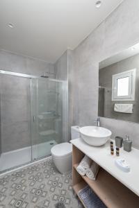 阿彻奇洛斯Stegna Dream的一间带水槽、卫生间和淋浴的浴室