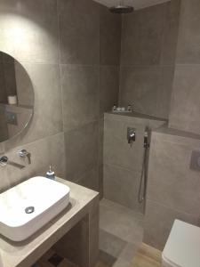 埃尔莫波利斯阿莉亚德里客房及公寓的一间带水槽和淋浴的浴室