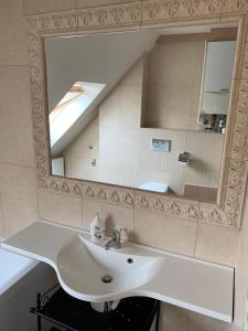 巴拉顿菲赖德Robinson szigete的一间带水槽和镜子的浴室