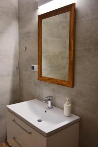 维索瓦-兹德鲁伊Czarny Dział的浴室设有白色水槽和镜子