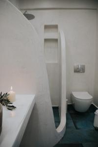 迈洛波塔斯曼索斯普拉斯酒店的带淋浴、卫生间和蜡烛的浴室
