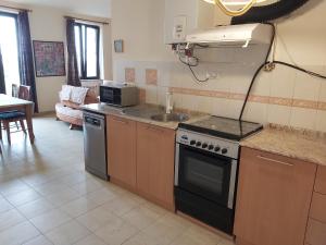 埃里温Spacious apartment in Aygedzor street的厨房配有炉灶和水槽