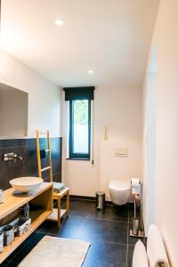 Heusden希尔安努B&B旅馆的一间带卫生间和水槽的浴室