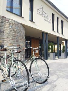 Beringen马萨酒店的停放在大楼前的两辆自行车