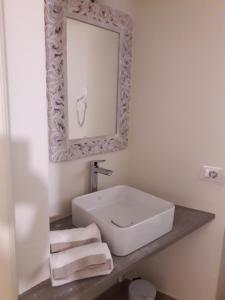 BossolascoAl biancospino- Camere- Ristorante的浴室设有白色水槽和镜子