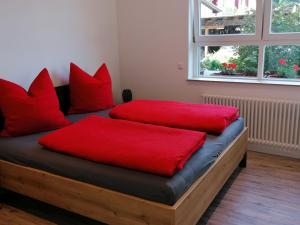 Jogis Ferienwohnungen客房内的一张或多张床位