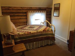 GakonaGakona Lodge的一间卧室设有一张床和一个窗口