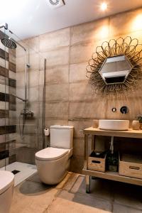 塞尼塞罗RIOJAVALLEY Apartamentos的浴室配有卫生间、盥洗盆和淋浴。
