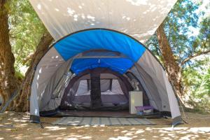 基萨莫斯Camping Mithimna的树下的田野帐篷