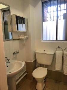 悉尼悉尼59酒店的一间带卫生间、水槽和窗户的浴室