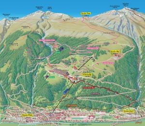 达沃斯斯哈泽尔普酒店的山地滑雪胜地地图