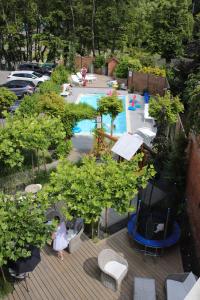 帕克薇拉普科酒店的享有后院的上方景色,设有游泳池