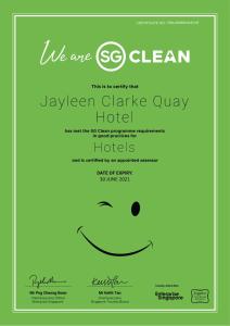 新加坡Jayleen Clarke Quay Hotel的微笑的酒店传单