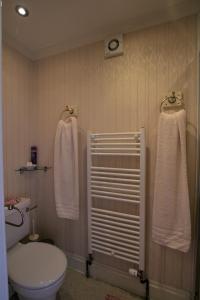 珀斯度纳兰旅馆的浴室配有卫生间和墙上的毛巾。