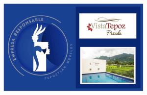 迪坡斯特兰Posada Vista Tepoz的度假村标志和别墅顶级宫殿