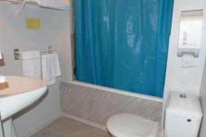Champlitte-et-le-Prélot东荣酒店的一间带卫生间和水槽的浴室