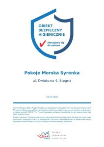 斯蒂格纳Pokoje Morska Syrenka的带有检查破损频率维护标志的网站的截图