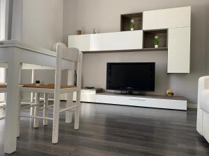 雷焦卡拉布里亚Civico 14的客厅配有电视和桌椅