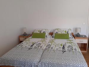 普纳特House Marija island Krk的一间卧室配有带2个枕头的床