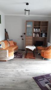 兹维日涅茨Miodowa的客厅配有沙发和桌子