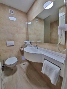 尼普顿Hotel Terra的一间带水槽、卫生间和镜子的浴室