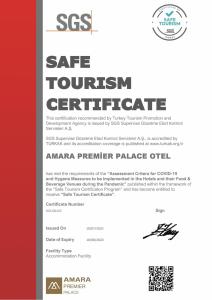 贝尔迪比Juju Premier Palace Hotel Ex Amara Premier Palace的一张海报,用于在美利加那首领宫油中获得安全旅游证书