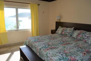 维尔京戈尔达岛SERENDIPITY的一间卧室设有一张床和一个大窗户