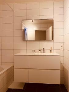 MerksplasColonie 7 - Gastenkamers的白色的浴室设有水槽和镜子