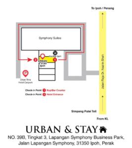 怡保UrbanStay Industrial的入口处的平面图,并保持