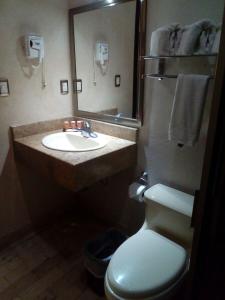 图斯特拉古铁雷斯马德里酒店的一间带水槽、卫生间和镜子的浴室