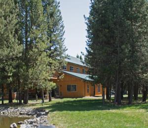 拉派恩DiamondStone Guest Lodges的前面有树木的房子