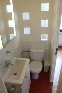 布鲁塞尔布鲁塞尔住宿加早餐酒店的浴室配有白色卫生间和盥洗盆。