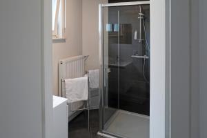 弗尔内德阁楼酒店的带淋浴的浴室和玻璃门