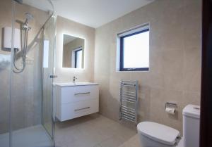 克拉姆林吉福汉娜乡村别墅酒店的浴室配有卫生间、盥洗盆和淋浴。