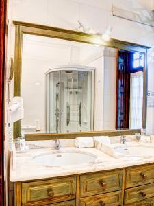 科英布拉阿连特亚纳住宅酒店的一间带水槽和大镜子的浴室